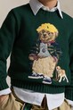 Παιδικό βαμβακερό πουλόβερ Polo Ralph Lauren 322978393001 πράσινο