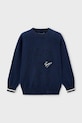 Mayoral sweter z domieszką wełny dziecięcy z domieszką wełny granatowy 4372.5A.Mini.9BYA