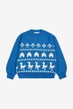 Bobo Choses sweter bawełniany dziecięcy Farm jacquard 225AC108 niebieski AW25