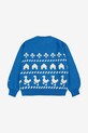Chłopiec Bobo Choses sweter bawełniany dziecięcy Farm jacquard 225AC108 niebieski