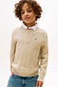 Tommy Hilfiger sweter bawełniany dziecięcy pozostałe beżowy KB0KB09753.9BYA