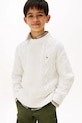 Tommy Hilfiger sweter bawełniany dziecięcy aplikacja biały KB0KB09910.9BYA