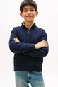 Дитячий бавовняний светр Tommy Hilfiger бавовна темно-синій KB0KB09971.9BYA