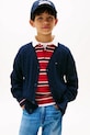 Дитячий бавовняний кардиган Tommy Hilfiger бавовна темно-синій KB0KB09972.128.176.9BYA