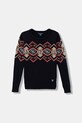 Guess sweter bawełniany dziecięcy wzorzyste granatowy L5BR05.Z2NN0.9BYA