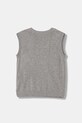 United Colors of Benetton vestă din bumbac pentru copii 120YC400O.G.seasonal gri AW25