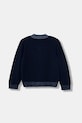 Otroška bombažna jopica United Colors of Benetton 120YC500W.G.seasonal mornarsko modra AW25