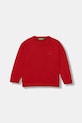 United Colors of Benetton pulover de bumbac pentru copii uni rosu 120YG100X.P.seasonal