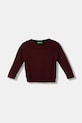 United Colors of Benetton pulover de lână pentru copii uni burgundia 1041H1025.P.Season.9BYA