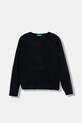 Detský sveter s prímesou vlny United Colors of Benetton tenká tmavomodrá 106WC108R.G.seasonal