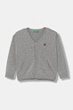 United Colors of Benetton kardigan bawełniany dziecięcy bawełna szary 120YG600G.P.seasonal