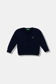 Otroška bombažna jopica United Colors of Benetton Tanka mornarsko modra 120YG600G.P.seasonal
