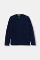 United Colors of Benetton sweter z dodatkiem wełny dziecięcy średniej grubości granatowy 1344C107G.G.reproposed