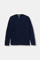 United Colors of Benetton sweter z dodatkiem wełny dziecięcy średniej grubości granatowy 1344C107G.G.reproposed