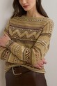 Lauren Ralph Lauren sweter z domieszką lnu beżowy 200971322