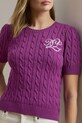 Lauren Ralph Lauren sweter bawełniany fioletowy 200976989