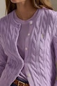 Polo Ralph Lauren kardigan bawełniany fioletowy 211971868