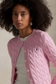 Хлопковый кардиган Polo Ralph Lauren розовый 211971868
