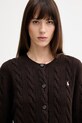 Polo Ralph Lauren kardigan wełniany brązowy 211972104