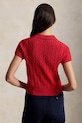 Polo Ralph Lauren sweter z krótkim rękawem damski bawełniany 211972118 czerwony SS26