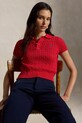 Polo Ralph Lauren sweter z krótkim rękawem damski bawełniany 211972118 czerwony
