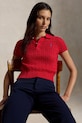 Polo Ralph Lauren sweter z krótkim rękawem damski bawełniany 211972118 czerwony