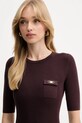 Elisabetta Franchi sweter z jedwabiem bordowy MK10B56E2