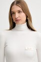 Elisabetta Franchi sweter z dodatkiem jedwabiu MK11B56E2 beżowy