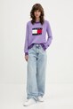 Tommy Jeans sweter DW0DW20970 fioletowy AW25