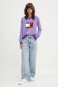 Tommy Jeans sweter DW0DW20970 fioletowy AW25