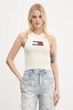 Tommy Jeans top aplikacja beżowy DW0DW20975