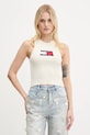 Tommy Jeans top aplikacja beżowy DW0DW20975