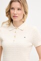 Tommy Hilfiger polo swetrowe damskie bawełniane beżowy WW0WW41474