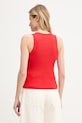 Дрехи Tommy Hilfiger топ дамски от памук WW0WW45706 червен
