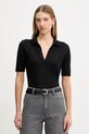 Simona Corsellini polo wełniane regular czarny A25CPMGE0501