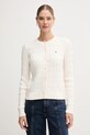 Tommy Hilfiger cardigan din bumbac uni bej WW0WW46514