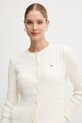 Tommy Hilfiger cardigan din bumbac bej WW0WW46514