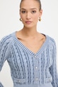 Бавовняний кардиган Guess GISELLE блакитний W5YR15.Z3OU0
