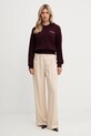 Pinko gyapjú pulóver 105561.A2SI burgundia AW25