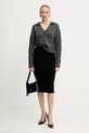 Pinko sweter z dodatkiem wełny 105684.A2U4 szary AW25