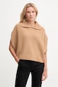 United Colors of Benetton poncho z dodatkiem wełny średniej grubości zielony 1344DU01K