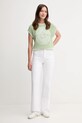 United Colors of Benetton vestă din bumbac 1494E10EH verde AW25
