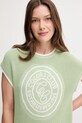 United Colors of Benetton vestă din bumbac verde 1494E10EH