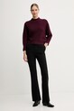 OUI sweter z dodatkiem wełny 94268 bordowy AW25