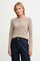United Colors of Benetton kardigan z dodatkiem wełny cienka beżowy 102HD502B