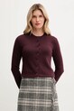 United Colors of Benetton kardigan z dodatkiem wełny cienka bordowy 102HD502B