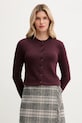 Kardigan s příměsí vlny United Colors of Benetton tenká burgundské 102HD502B