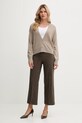 United Colors of Benetton cardigan din amestec de lână 102HD6052 bej AW25