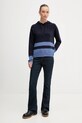 Pulover z dodatkom volne United Colors of Benetton 102HE203V mornarsko modra AW25