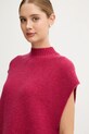 United Colors of Benetton kamizelka z dodatkiem wełny różowy 1244D10EF